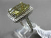 ESTATE LARGE 4.76CT DIAMOND & GREEN TOPAZ 14K WHITE GOLD 3D HALO ENGAGEMENT RING