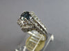 ESTATE 1.07CT DIAMOND & AAA SAPPHIRE 14KT WHITE GOLD 3D V SHAPE ENGAGEMENT RING