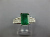 1.45CT DIAMOND & AAA EMERALD 14KT WHITE GOLD EMERALD CUT & ROUND ENGAGEMENT RING