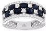 WIDE 2.90CT DIAMOND & AAA SAPPHIRE 14KT WHITE GOLD OVAL & ROUND ANNIVERSARY RING
