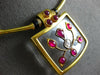 ANTIQUE 17.85CT OLD MINE DIAMOND RUBY & QUARTZ 18K YELLOW GOLD CHOKER NECKLACE