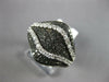 ESTATE WIDE .70CT WHITE & BLACK DIAMOND 14KT WHITE GOLD 3D HAPPY FACE FUN RING
