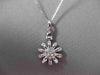 ANTIQUE LARGE .30CT DIAMOND 14K WHITE GOLD 3D SUN FLOWER ETOILE PENDANT #1885