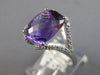 LARGE 4.36CT DIAMOND & AAA AMETHYST 14KT WHITE GOLD 3D CUSHION & ROUND FUN RING