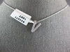 ESTATE .22CT DIAMOND 14KT WHITE GOLD CLASSIC V INITIAL FLOATING PENDANT #23277