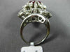 ESTATE EXTRA LARGE 6.30CT DIAMOND & AAA RUBY PLATINUM FLOWER OPEN FILIGREE RING