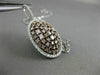 ESTATE LARGE 1.89CT WHITE & PINK DIAMOND 18K 2 TONE GOLD 3D CLUSTER OVAL PENDANT