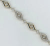 ESTATE 1.15CT DIAMOND 14KT 2 TONE GOLD GEOMETRICAL MATTE & SHINY TENNIS BRACELET