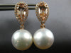 2.39CT DIAMOND & AAA MORGANITE & SOUTH SEA PEARL 18KT ROSE GOLD HANGING EARRINGS