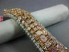 ESTATE LARGE 23.72CT WHITE & PINK DIAMOND 18KT WHITE & ROSE GOLD TENNIS BRACELET