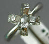 ANTIQUE DIAMOND 14K WHITE GOLD 3D ROUND FLOWER SEMI MOUNT ENGAGEMENT RING #14766