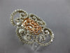 LARGE .64CT DIAMOND 14KT WHITE & ROSE GOLD MULTI HEART OPEN FILIGREE LOVE RING