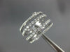 ESTATE WIDE .86CT DIAMOND 18KT WHITE GOLD OPEN MULTI ROW SEMI ETERNITY FUN RING