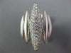LARGE 1.13CT DIAMOND 18KT WHITE GOLD MATTE & SHINY ELONGATED MARQUISE SHAPE RING