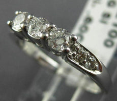 ESTATE .60CT DIAMOND 14KT WHITE GOLD 3 STONE WEDDING ANNIVERSARY RING #22946