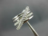ESTATE WIDE .60CT DIAMOND 14KT WHITE GOLD MULTI ROW CRISS CROSS LOVE RING #1088