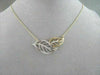 ANTIQUE .11CT DIAMOND 18KT WHITE & YELLOW GOLD OPEN DOUBLE LEAF NECKLACE UNIQUE!