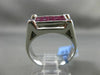 ESTATE WIDE 1.88CT DIAMOND & AAA RUBY 18KT WHITE GOLD ETOILE RECTANGLE MENS RING