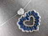 LARGE 7.5CT DIAMOND & AAA SAPPHIRE 14KT WHITE GOLD 3D PEAR SHAPE & ROUND PENDANT