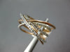 ESTATE LARGE .41CT DIAMOND 14KT WHITE & ROSE GOLD MULTI ROW CRISS CROSS FUN RING