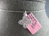 ESTATE .48CT DIAMOND 14KT WHITE GOLD 3D FLOWER LOVE FLOATING PENDANT