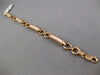 WIDE AAA MOTHER OF PEARL 14KT ROSE GOLD 3D RECTANGULAR & OVAL LINK FUN BRACELET