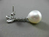 ESTATE LARGE .24CT DIAMOND 14K WHITE GOLD SOUTH SEA PEARL FLOWER ETOILE EARRINGS