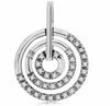ESTATE .28CT DIAMOND 14K WHITE GOLD MULTI CIRCULAR JOURNEY LOVE FLOATING PENDANT