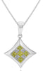 .13CT WHITE & FANCY YELLOW DIAMOND 14KT WHITE GOLD 3D GEOMETRICAL UNISEX PENDANT
