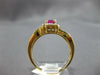 ESTATE 1.10CT DIAMOND & AAA RUBY 14KT YELLOW GOLD OVAL & ROUND FLOWER FUN RING