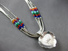 LARGE & LONG AAA MULTI GEM 925 SILVER FILIGREE HEART BY THE YARD NECKLACE #28012