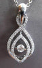 ESTATE LARGE .45CT DIAMOND 14KT WHITE GOLD INFINITY SOLITAIRE FLOATING PENDANT