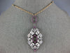 LARGE 6.57CT DIAMOND AAA RUBY & WHITE QUARTZ 14KT ROSE & BLACK GOLD 3D NECKLACE