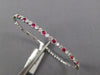 1.07CT DIAMOND & AAA RUBY 18KT WHITE GOLD 3D SEMI ETERNITY LOVE BANGLE BRACELET