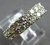 WIDE 1.62CT DIAMOND 14KT WHITE GOLD 3D 2 ROW DIAGONAL WEDDING ANNIVERSARY RING