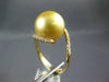 LARGE .32CT DIAMOND & AAA GOLDEN SOUTH SEA PEARL 18KT YELLOW GOLD 3D LOVE RING