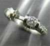 ESTATE .46CT DIAMOND 14KT WHITE GOLD 3 STONE SEMI MOUNT ENGAGEMENT RING #1550