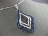 LARGE 2.03CT DIAMOND & AAA SAPPHIRE 18KT WHITE GOLD MULTI ROW TEAR DROP NECKLACE