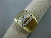 ESTATE WIDE .50CT DIAMOND 18K YELLOW GOLD RECTANGULAR GYPSY MENS RING E/F #25400
