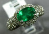 ESTATE LARGE 3.79CT DIAMOND & AAA EMERALD PLATINUM 3D OVAL PAVE ANNIVERSARY RING