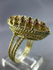 ESTATE LARGE 1.2CT AAA GARNET 14K YELLOW GOLD FILIGREE MARQUISE SHAPE RING 26254