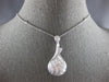 LARGE 2.54CT DIAMOND 18KT WHITE GOLD 3D ROUND & BAGUETTE TEAR DROP LOVE NECKLACE