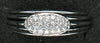ESTATE .15CT DIAMOND 14KT WHITE GOLD 3D CLASSIC MULTI ROW PAVE OVAL FUN RING