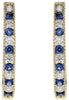 1.33CT DIAMOND & AAA SAPPHIRE 18KT YELLOW GOLD 3D MILGRAIN HANGING EARRINGS