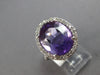 EXTRA LARGE 7.28CT DIAMOND & AAA AMETHYST 14KT WHITE GOLD 3D OVAL & ROUND RING