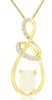 .43CT DIAMOND & AAA OPAL 14K YELLOW GOLD OVAL & ROUND TEAR DROP FLOATING PENDANT