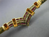 ANTIQUE 2.20CT DIAMOND & AAA RUBY 14KT YELLOW GOLD V SHAPE BANGLE BRACELET #713