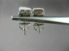ESTATE LARGE .55CT PRINCESS SQAURE DIAMOND 14KT WHITE GOLD STUD EARRINGS #220