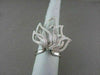 ANTIQUE WIDE FILIGREE FLAME SHAPE 3D 1.25CT DIAMOND 18KT WHITE GOLD RING