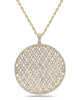 ESTATE LARGE 3.48CT DIAMOND 18KT YELLOW GOLD CIRCULAR OPEN FILIGREE LOVE PENDANT